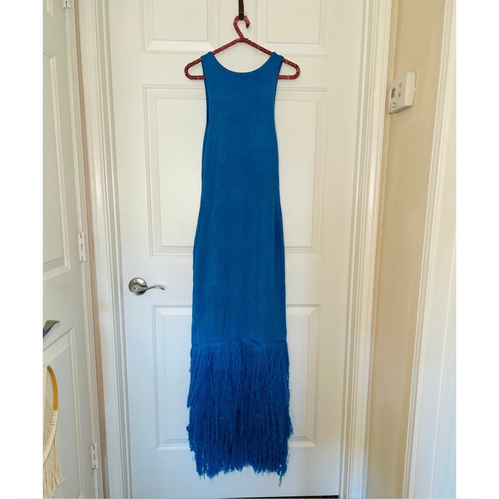 Missguided Ribbed Knit Sweater Dress w/ Dramatic Fringe Hem - Picture 7 of 8
